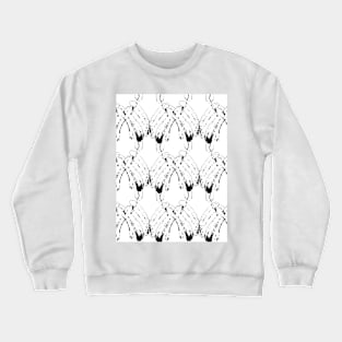 Angel wings, feathers, black silhouettes on a white background Crewneck Sweatshirt